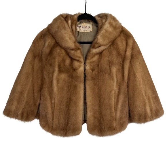Cain Sloan Co. Jackets & Blazers - Vintage Cain Sloan Nashville Custom Mink Mobwife Old Hollywood Glamour Caplet